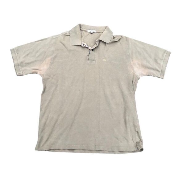 DAMAGED Burberry London Button Up Shirt Beige Large - Picture 1 of 9